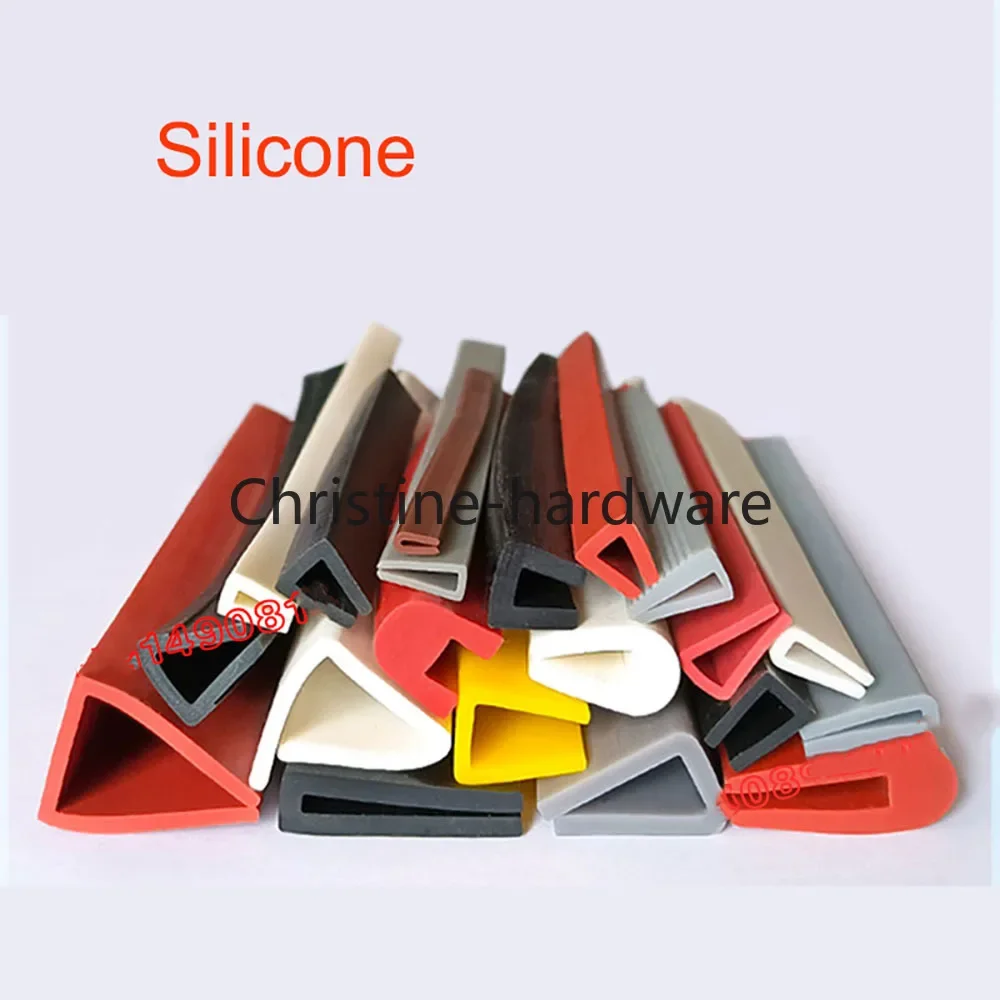 Silicone U-Type Edge Banding Strip Car Door Protector Sealing Bar Anti-Collision For Glass Metal Panel 1/3/5M