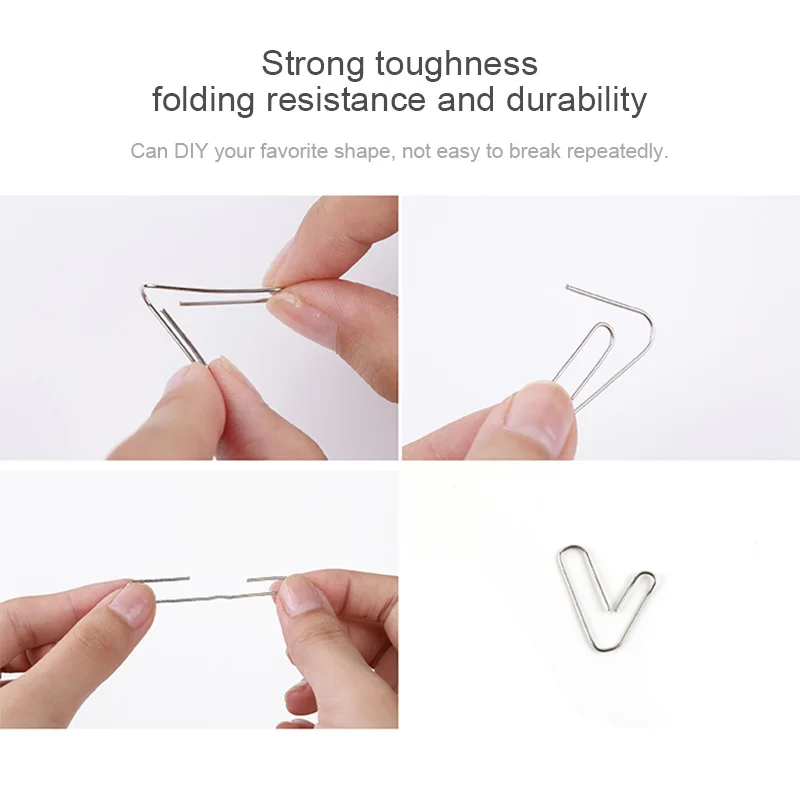 200pcs/box Paper Clips Durable and Rustproof Metal For Home School Office Document Organizing Supplies