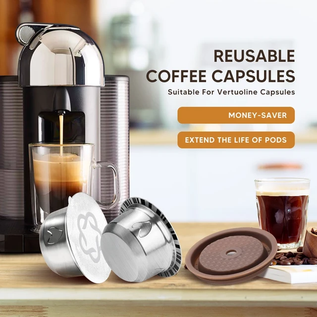 Nespresso Vertuo POP Reusable Coffee Capsule Vertuoline Filled Stainless  Steel Capsule Filter Pod iCafilas - AliExpress