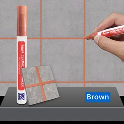Waterproof White Grout Restorer Marker for Seam Repair and Tile Refresh (1 Pcs-Brown)