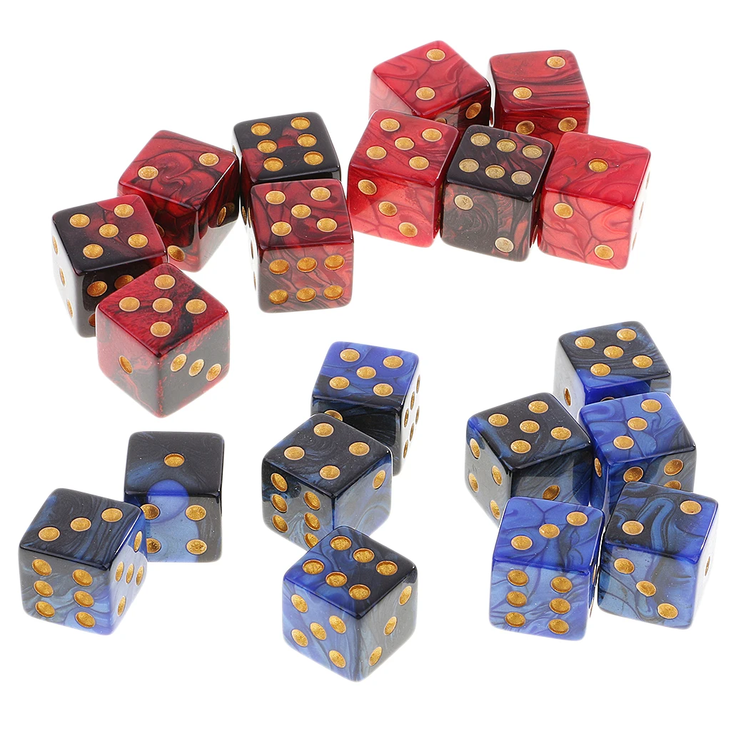 MagiDeal 10Pcs Six Sided D6 Dice Digital Dices Set for RPG Game Funny Family Dice Sport Gifts