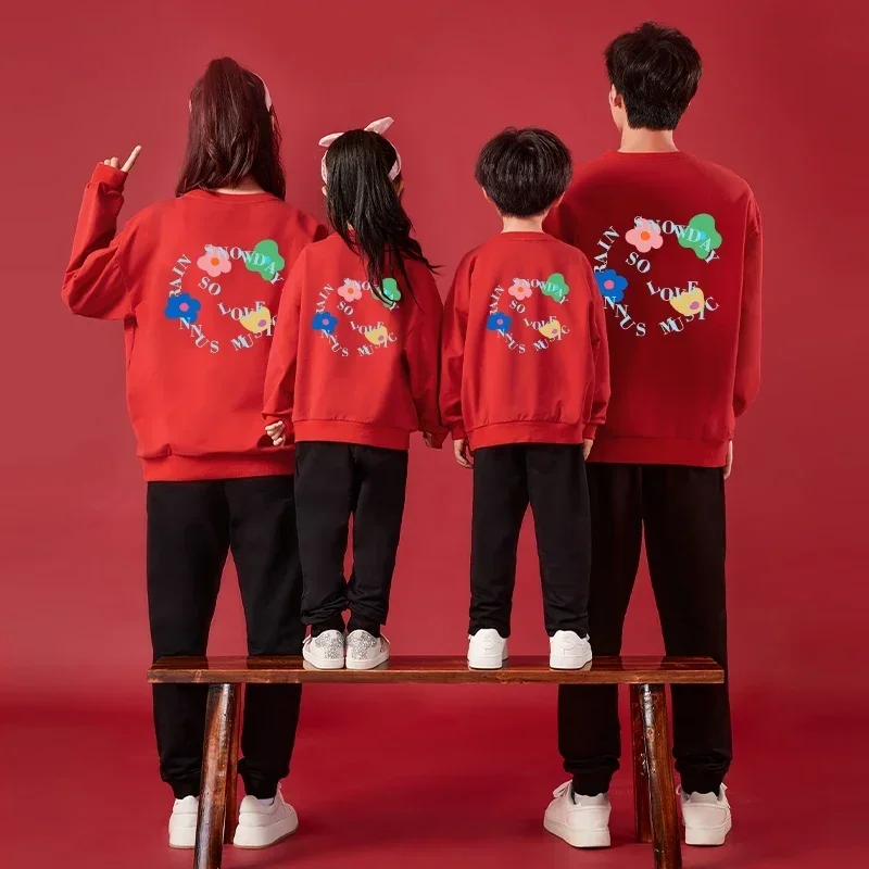 thumbnail image 5 of Camisetas navideñas coreanas para madres e hijas, camisetas con estampados florales, conjuntos familiares a juego, sudaderas para padre e hijo, jerséis para parejas, 5 of 5