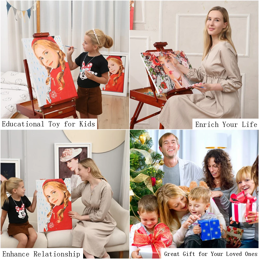 キャンバスに絵を描く,手描きの絵,芸術的なギフト,家の装飾キット