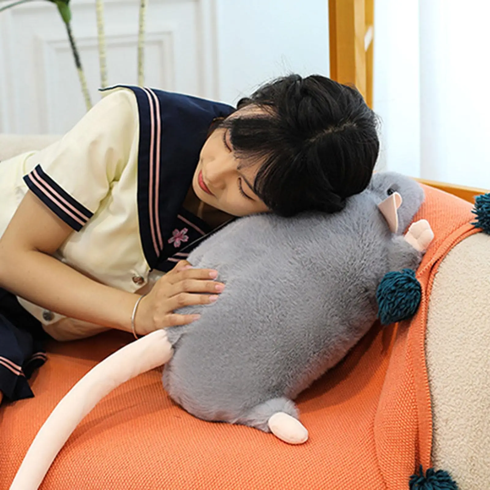 Chonky Fancy Plushie, coussin en peluche géante mignonne et réaliste, animal en peluche doux, modèle de rat, poupée décorative_voghion.com