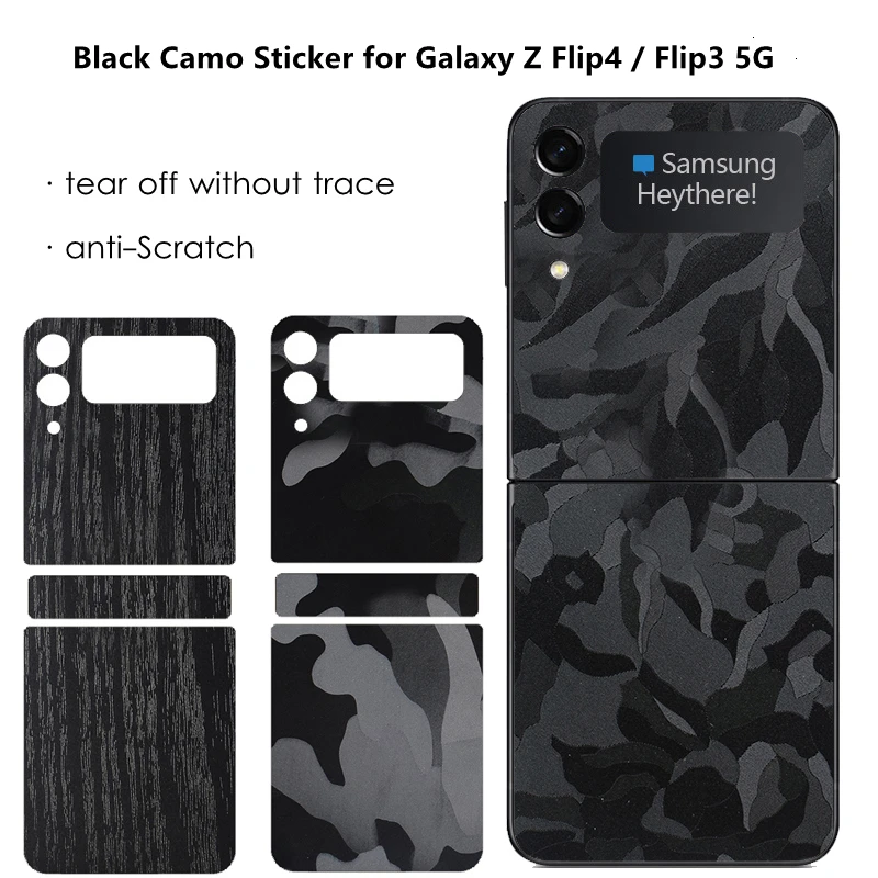 Nuovo! Adesivi Opachi Antiscivolo Mimetici Per Samsung Z Flip 5 3 4 Flip3 5G Per Galaxy Z Fold 5 4 2 Flip4 Skin Cover Posteriore