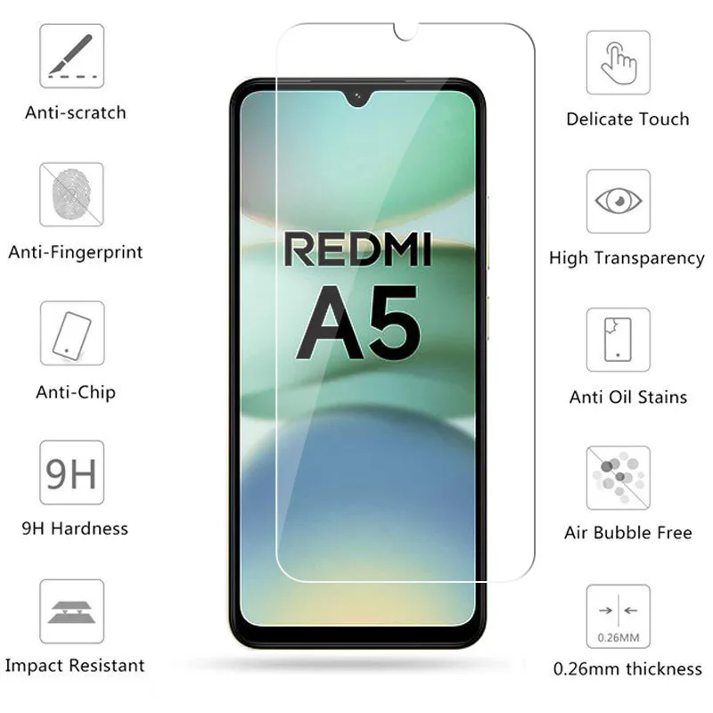 Enhanced Tempered Glass Screen Protector for Redmi A5 - HD Protective Phone Lens Film