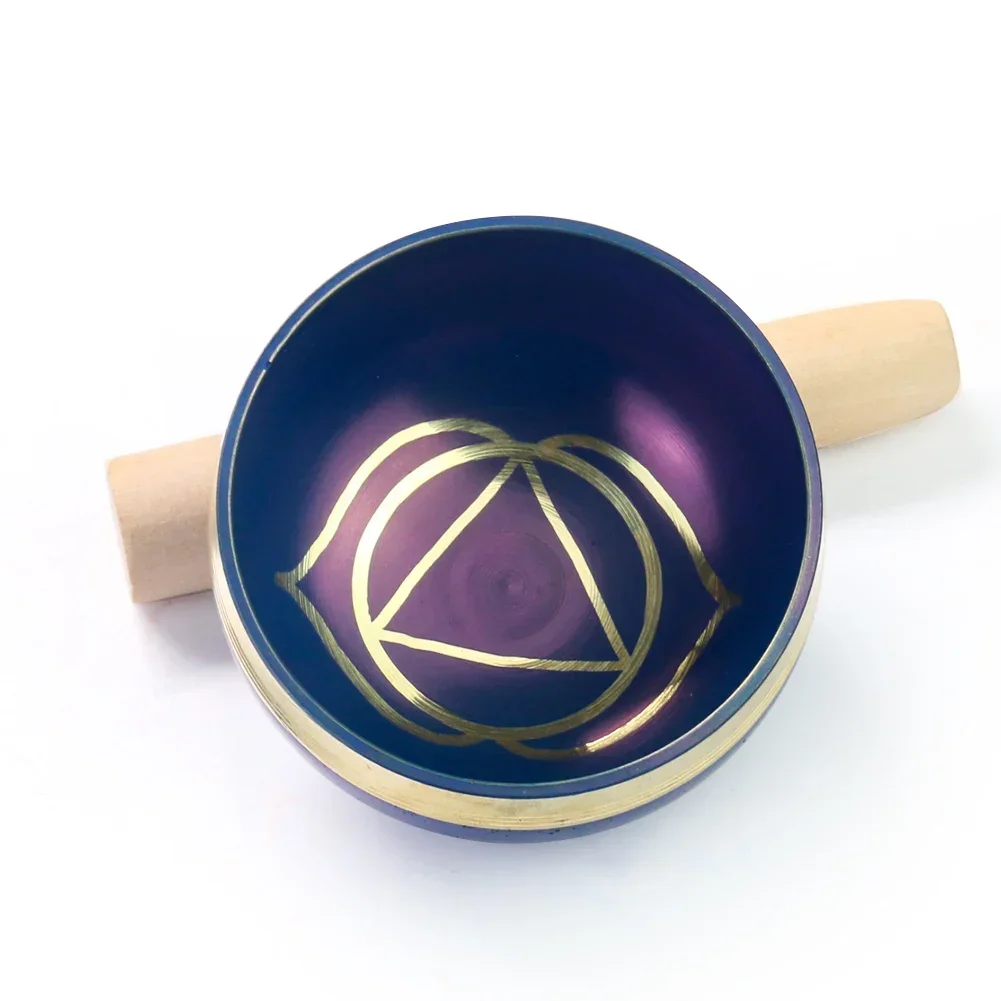 Nepal Colored Buddhist Tibetan Bowl Audio Healing Soul Relaxation Yoga Meditation Dharma Utensils 7 Chakra Copper Bowl Ornaments 5
