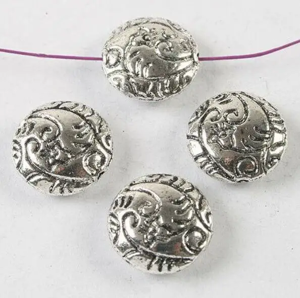 

10pcs 12x4mm dark silver tone Oblate spacer beads h3685