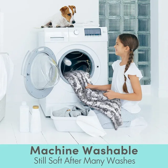 S614eca158c45418dab89022ac18aaecaq.jpg Dog Bed Mat Blanket Soft Fluffy Pet Sleeping Blanket Cute Paws Pattern Pet Travel Mat Warm Comfortable Blankets for Cat Dogs