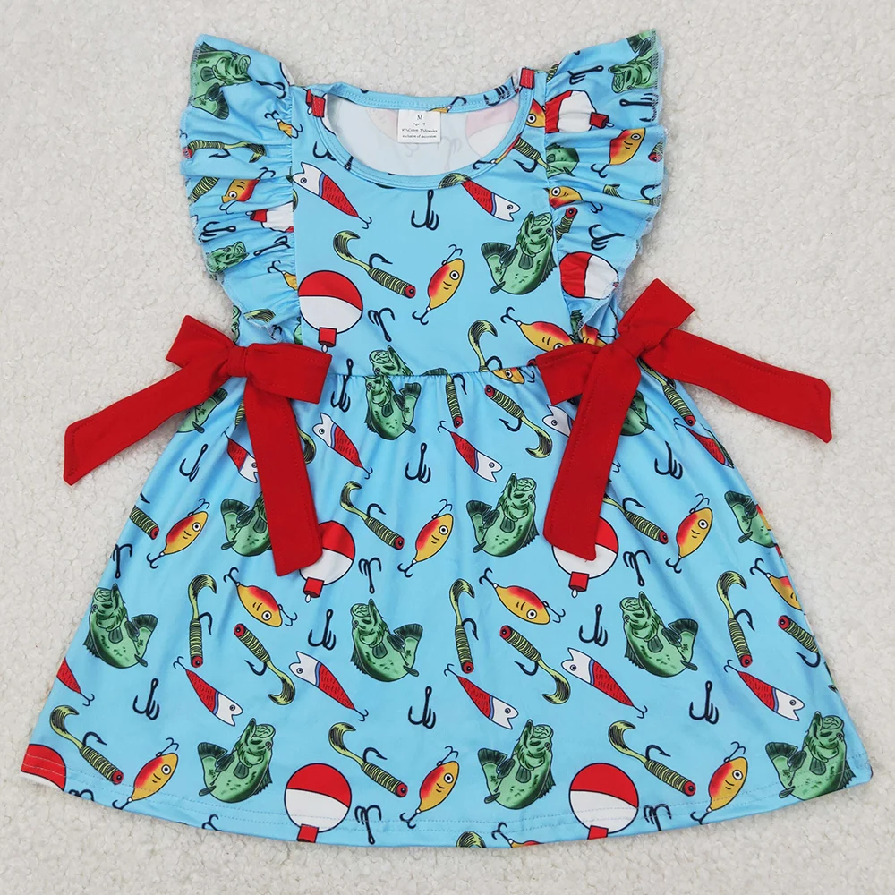 NEW Fashion Kids Designer Clothes Girls Flower Short Sleeve Knee Length Dresses Boutique Baby Girls Dress Children Clothing Hot