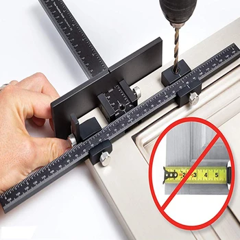 2025 Strumenti per la lavorazione del legno Strumento per maschere hardware per armadietti - Guida per modelli di trapano per strumenti di installazione con maniglia per porte e cassetti