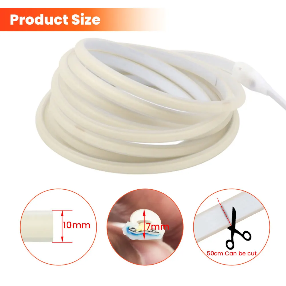 1/35M 높은 밝은 COB LED 스트립 빛 220V 288Leds/m EU/UK 플러그 방수 실리콘 네온 스트립 FOB LED 테이프 침실 주방