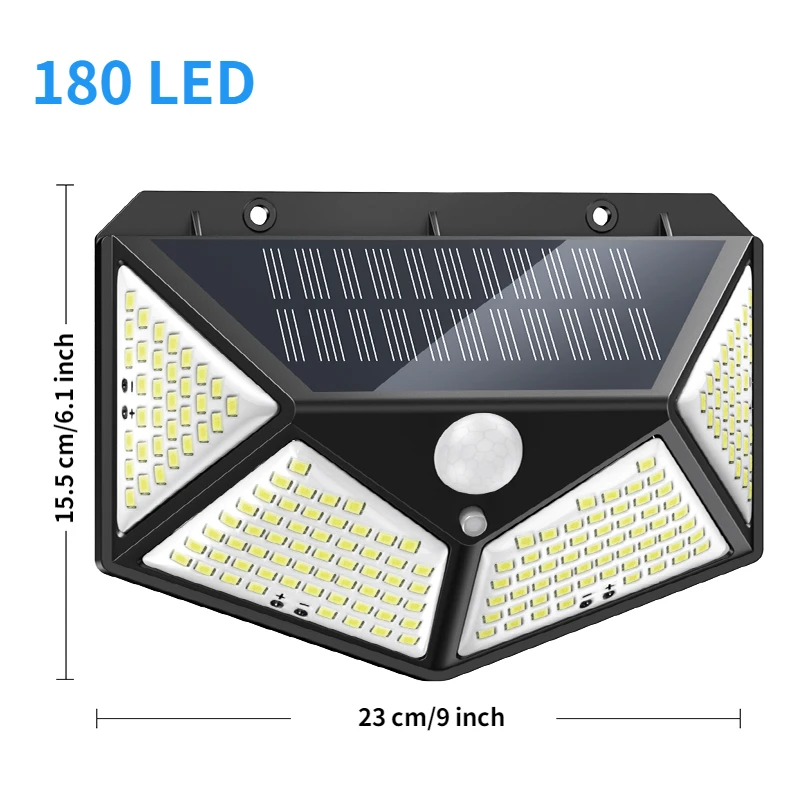 solar street light 180LED Solar Wall Light Outdoor 2400Mah with Motion Sensor 3 Mones Waterproof Garden Yard Fence Patio Stairs Garage Street Lamp solar lights for sale Solar Lamps