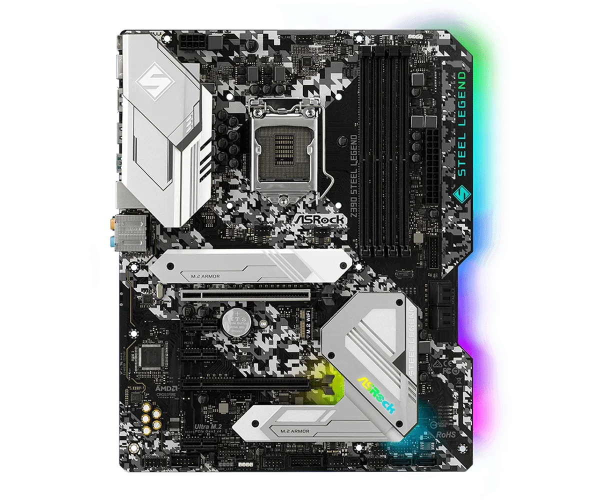 

Refurbished Z390 STEEL LEGEND ATX motherboard LGA1151 4x DDR4 128G SATA3 6Gb/s 2x M.2 NVMe Desk Mainboard