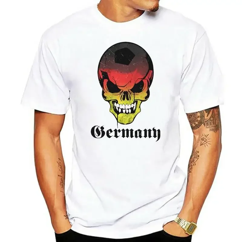 

Новинка 2020, модная футболка с коротким рукавом, Классическая немецкая футболка с изображением черепа и флага, футболка для собственного дизайна