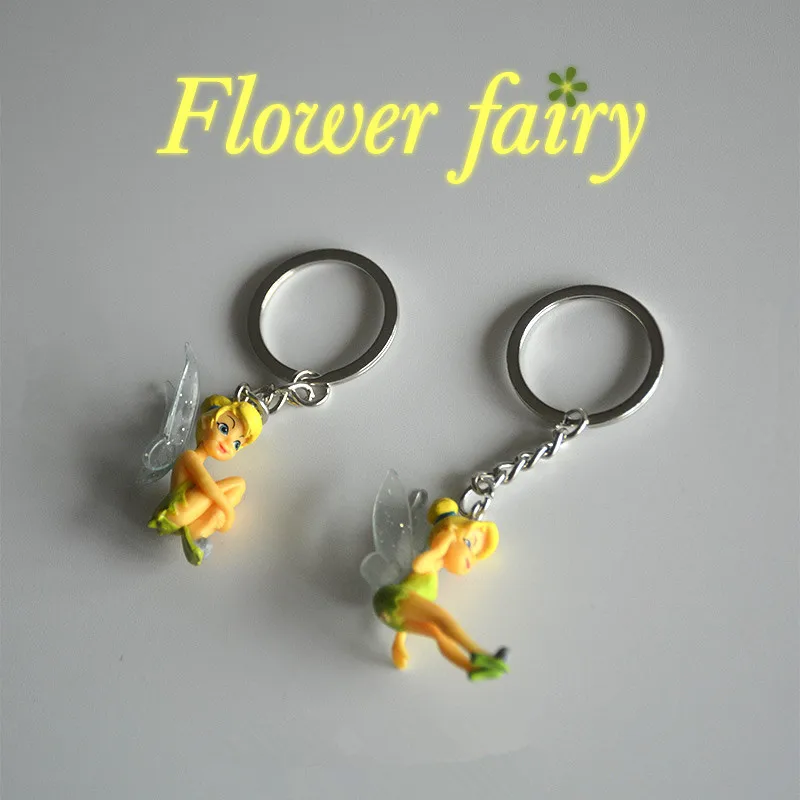 Disney Tinkerbell Flower Fairy Princess Action Figures Keychain