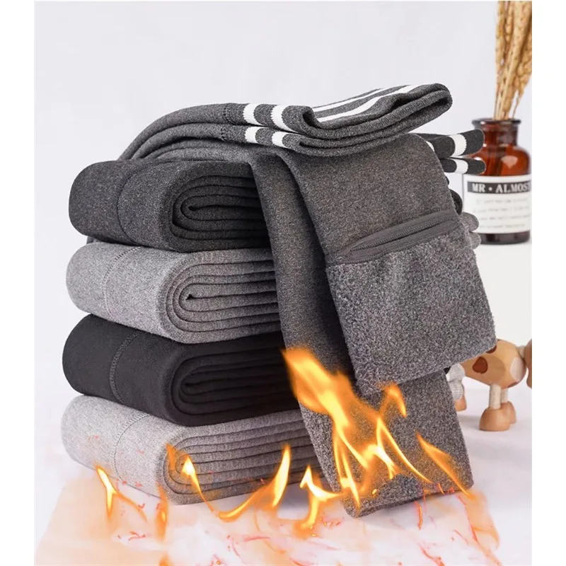 New Winter Warm Thick Plush High Waist Leggings Step Foot Pants Women Velvet Lined Slim Leggins Trousers Ankle-length Legginsy