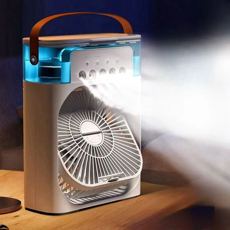 

Настольный мини-вентилятор с 5 отверстиями, перезаряжаемый портативный USB-вентилятор для комнаты, с функцией водяного распыления