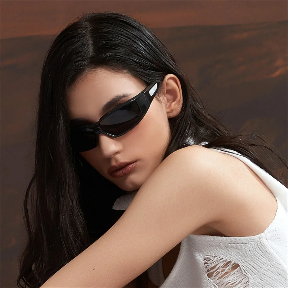 Large Frame Sunglasses Y2k Future Glasses Ins Personalized Silver Trend Sunglasses Uv400 Goggle For Women And Men