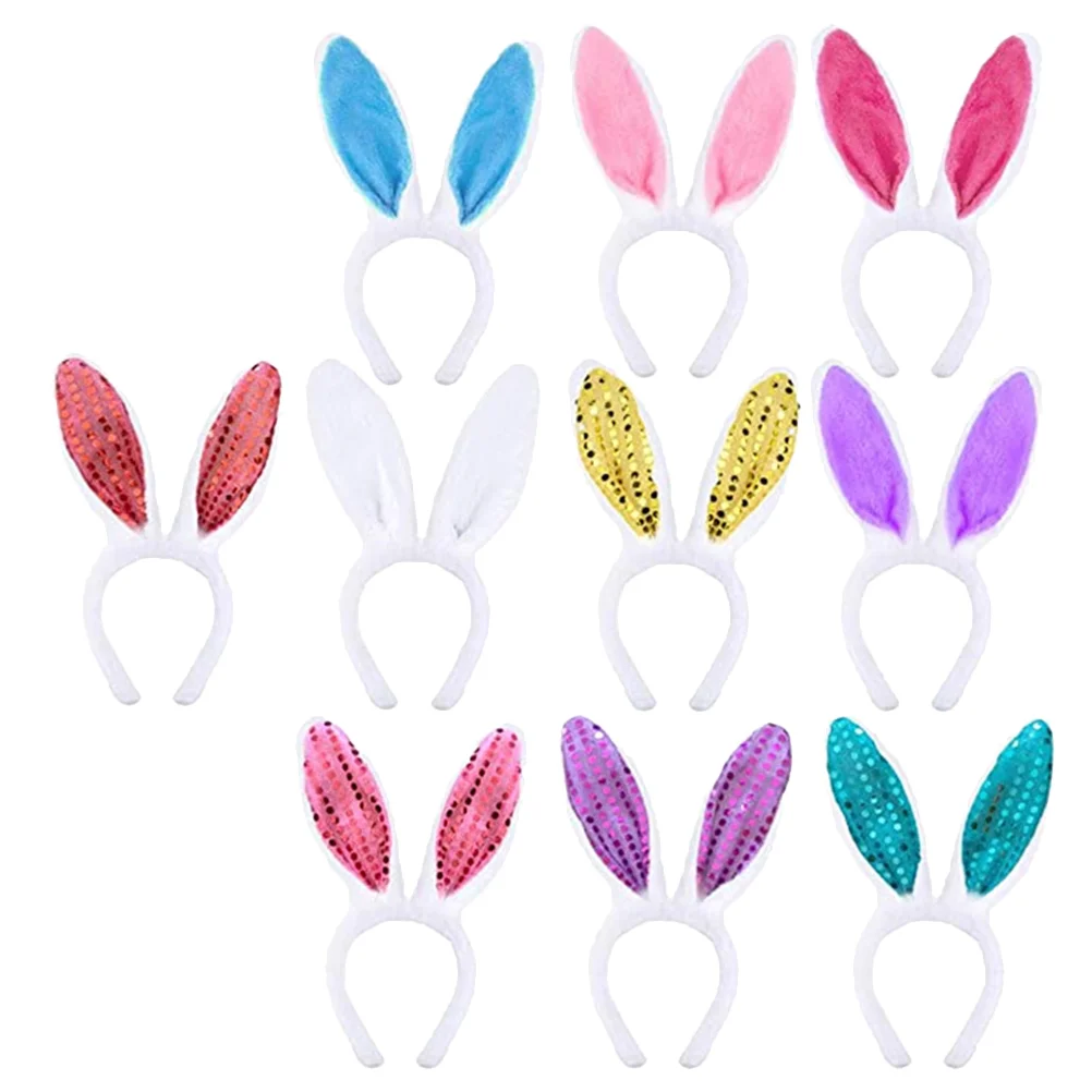 

Toyvian Easter Bunny Ears Headbands Plush Bunny Costume Sequin Hairbands Cute Rabbits Ears Hairbands Girls Party Favors