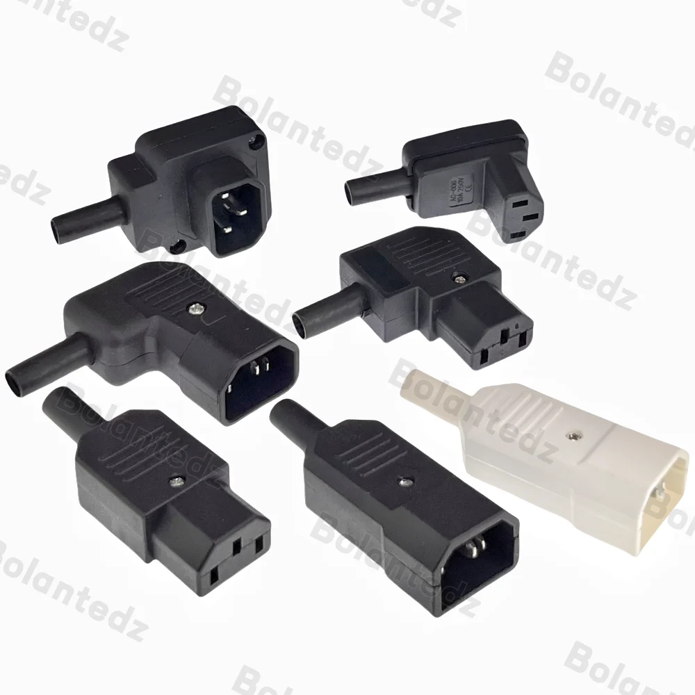Elbow C15 C13 C14 Power Cord Wiring Power Plug Assemble IEC Connector Outlet PDU UPS Electrical AC Socket Plug 10A 250V