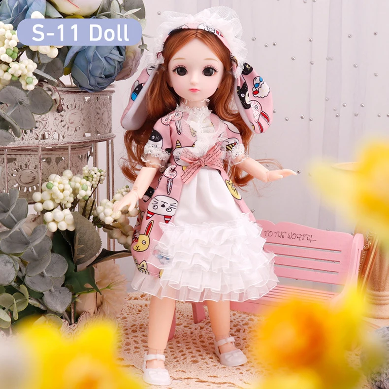 12 Zoll Anime bjd Puppe Kinder Mädchen 4 bis 16 Jahre Puppenhaus Zubehör Rock Hut Kopfschmuck mit Kleidung verkleiden DIY Spielzeug Geschenke – Detail 9