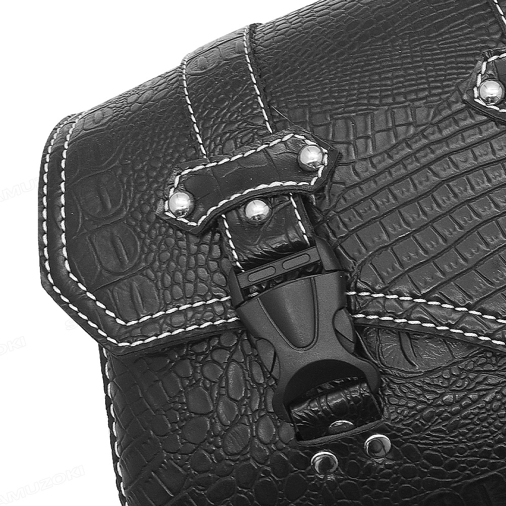 Universal Motorcycle Luxury Black Crocodile Pattern - Image 7