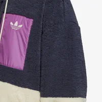Adidas Veste de sport officielle en fausse peau de mouton véritable à trois rayures pour femme HR3455 4