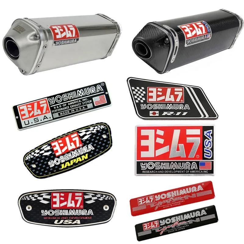 

Decals Yoshimura Two Brother Arrow Modified Parts Motorcycle Exhaust Tip Pipe Stickers CF Moto Aluminium 3D Heat-resistant