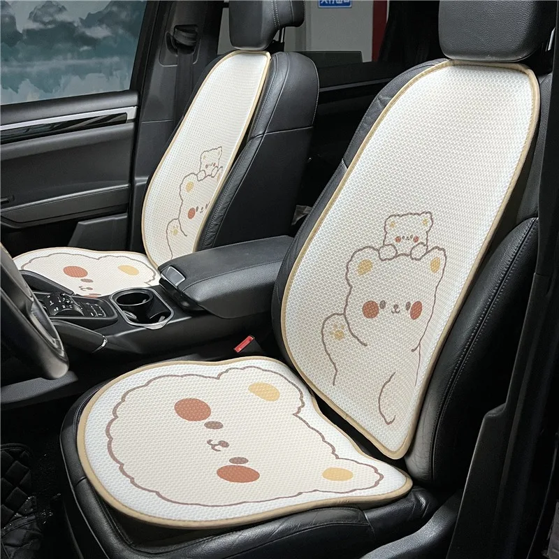 

Four Seasons General Motors Seat Cushion Ice Silk Honeycomb Cute Little Bear Car Breathable Seat Cushion Cartoon Car Seat Cushio