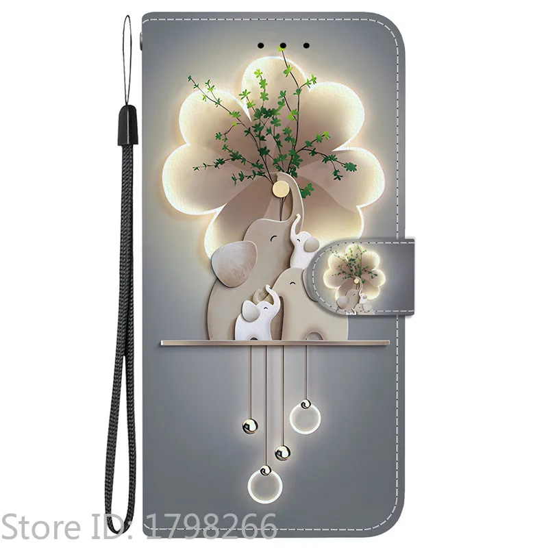 Elegant Colored Flower Wallet Phone Case - Magnetic Flip Leather Cover with Cute 3D Pattern