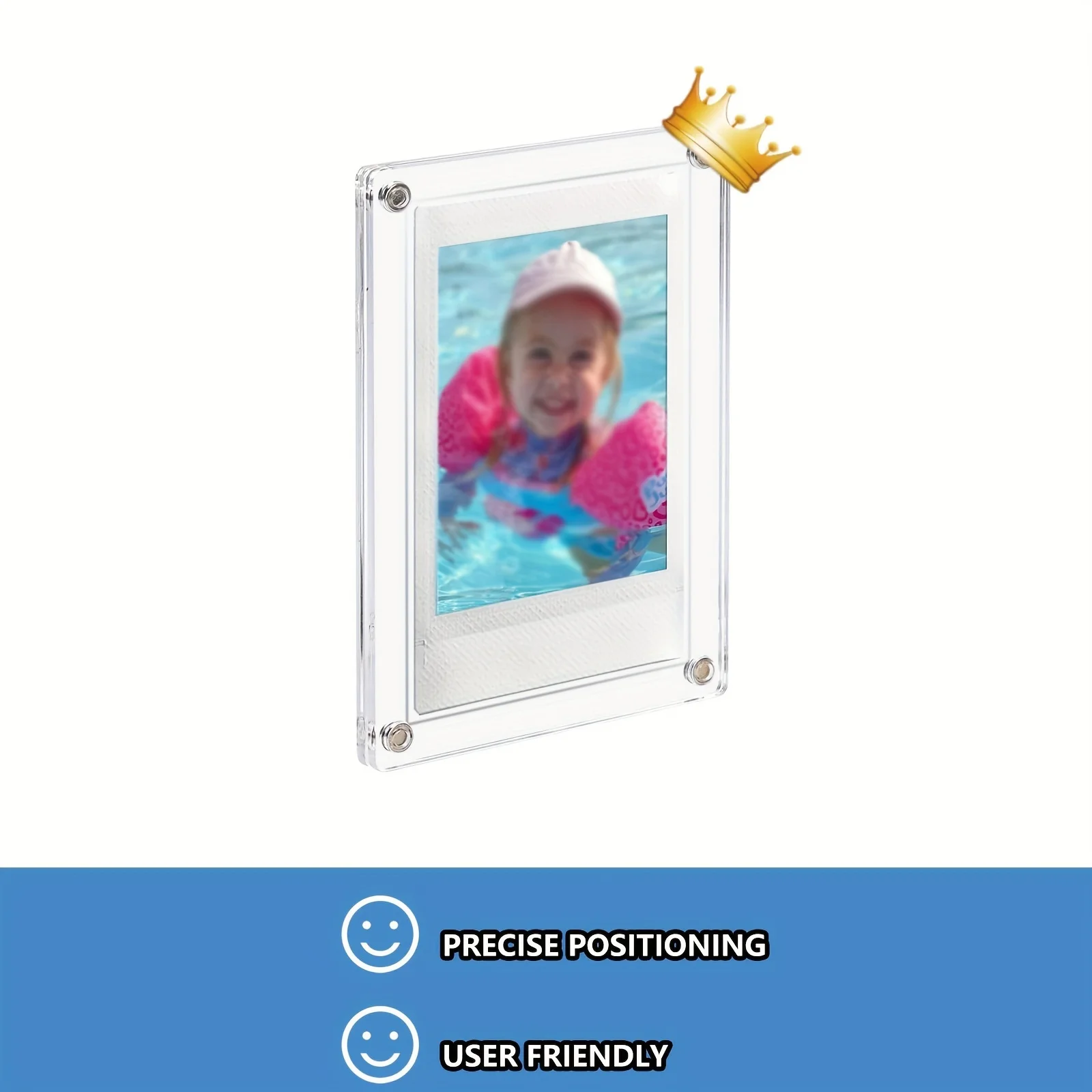 5 Pack Refrigerator Magnetic Photo Frame 2x3 Inch Double Sided Photo Frame for instax Mini 12/11/99/90/EVO 3 Inch Film -