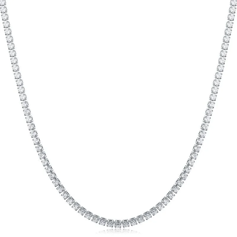 Elegant Yellow Gold Tennis Chain Choker Necklace