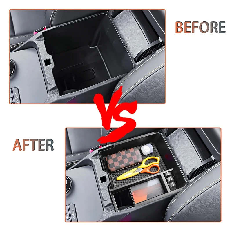 For Ford Ranger & Ranger Raptor Electric handbrake Version Car Accessories Central Armrest Storage Box Gear Shift Tray Organizer