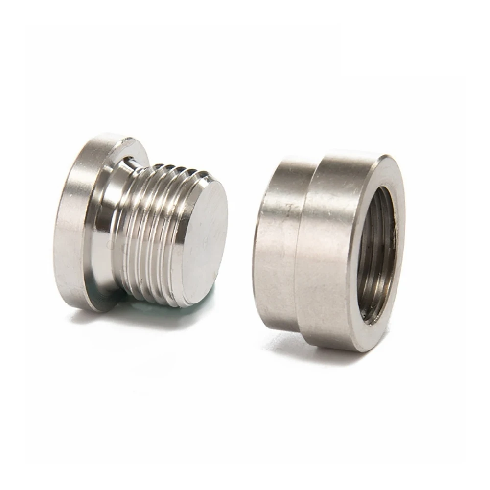 

O2 Oxygen Sensor Metal Weld On Bung & Plug Wideband Nut & Cap Kit Set