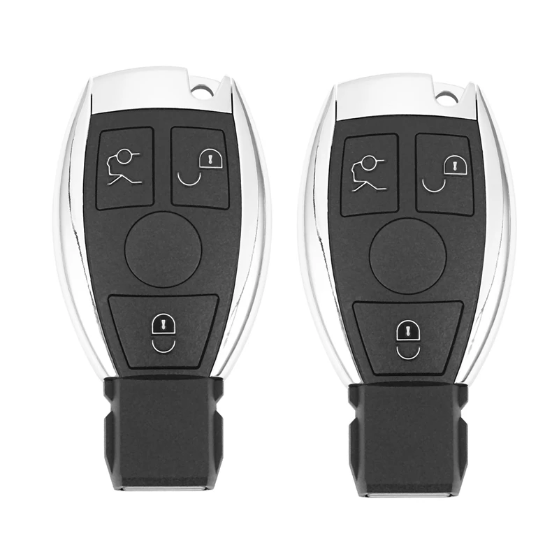 

2X 3 Buttons Remote Car Key Shell Key Replacement For Mercedes Benz Year 2000+ NEC&BGA Control 433.92Mhz