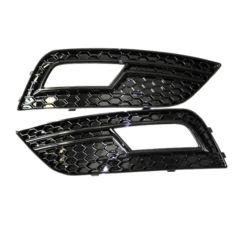 

1Pair Car Front Fog Light Grill Cover for-Audi A4LB9 S4 RS4 A4 B8.5 2012-2015 Honeycomb Grille