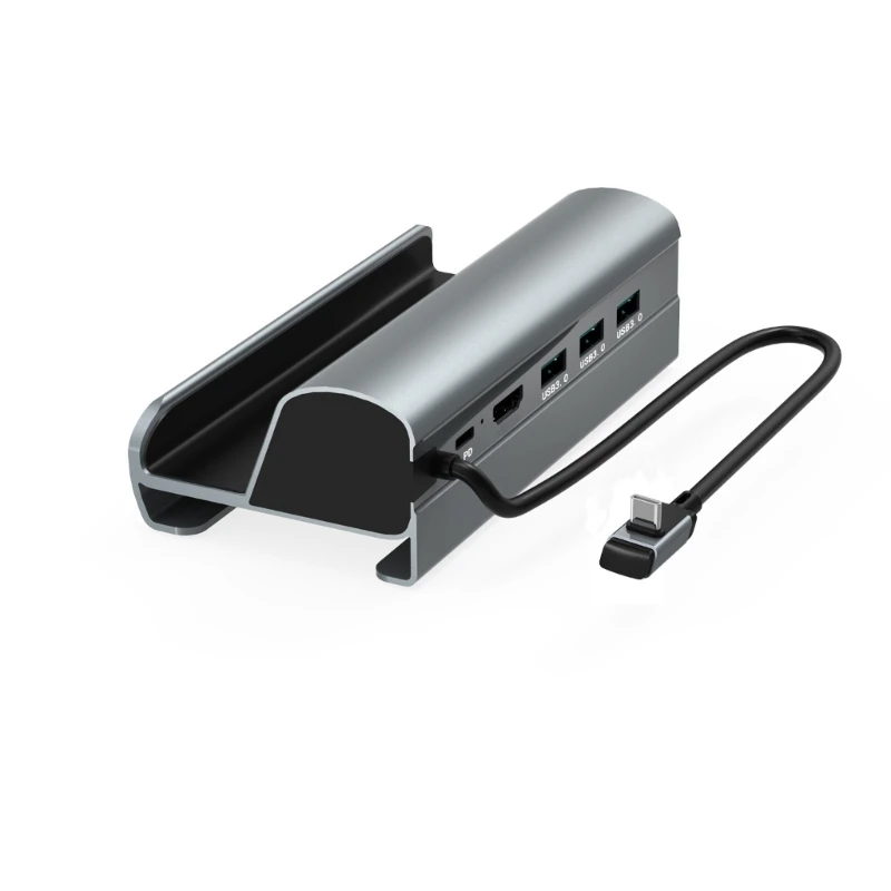 6 in 1 USB3.0 허브 Type-C 어댑터 도킹 스테이션 스팀 데크 게이밍 노트북용 HDMI2.0 호환 기가비트 Lan PD60W