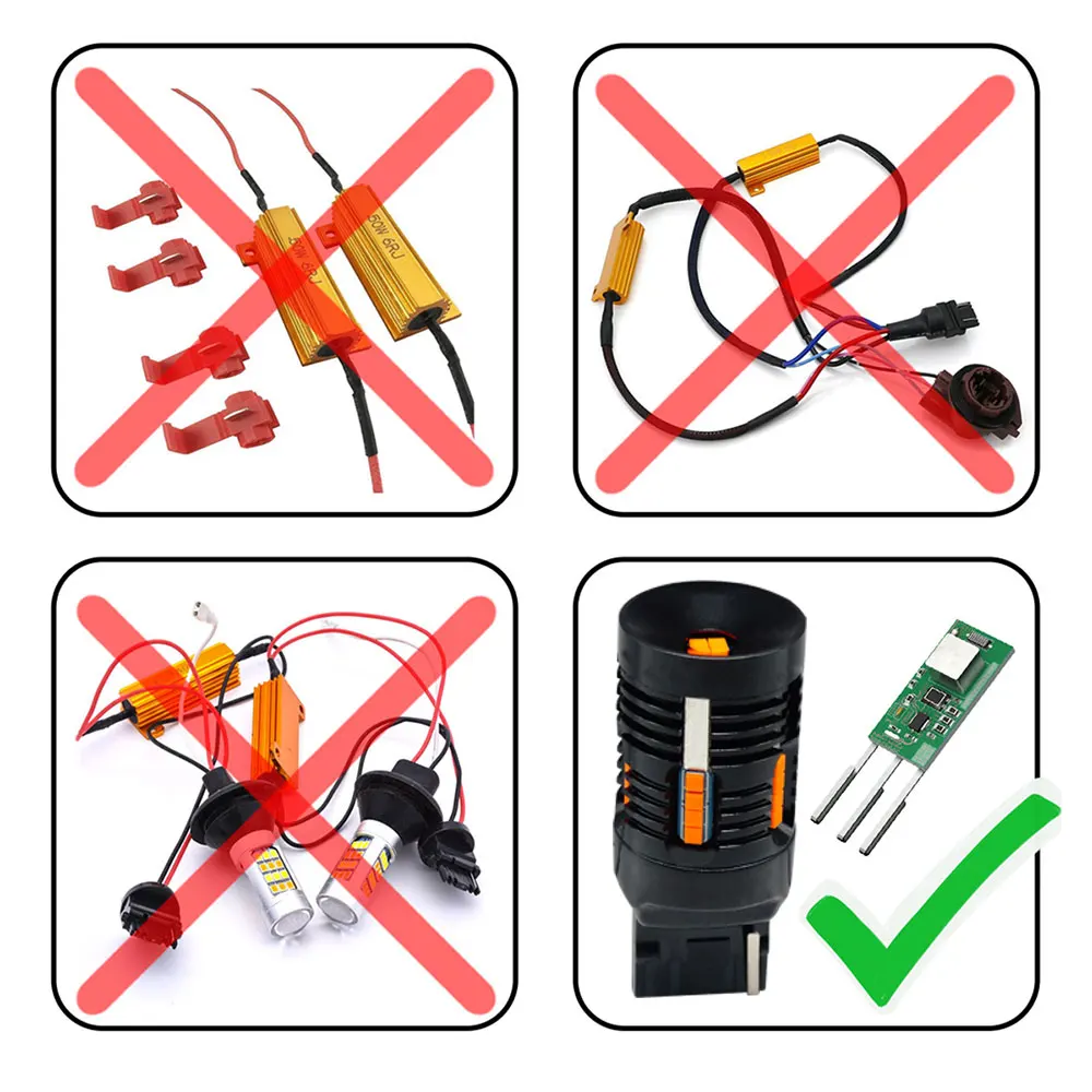 ���� ���õ�� �ڹ� LED ����, CANBUS ���� ����, ������ �÷��� ������ ���� ����, T20 7440, PY21W, BAU15S, 2800LM 500% �� ����