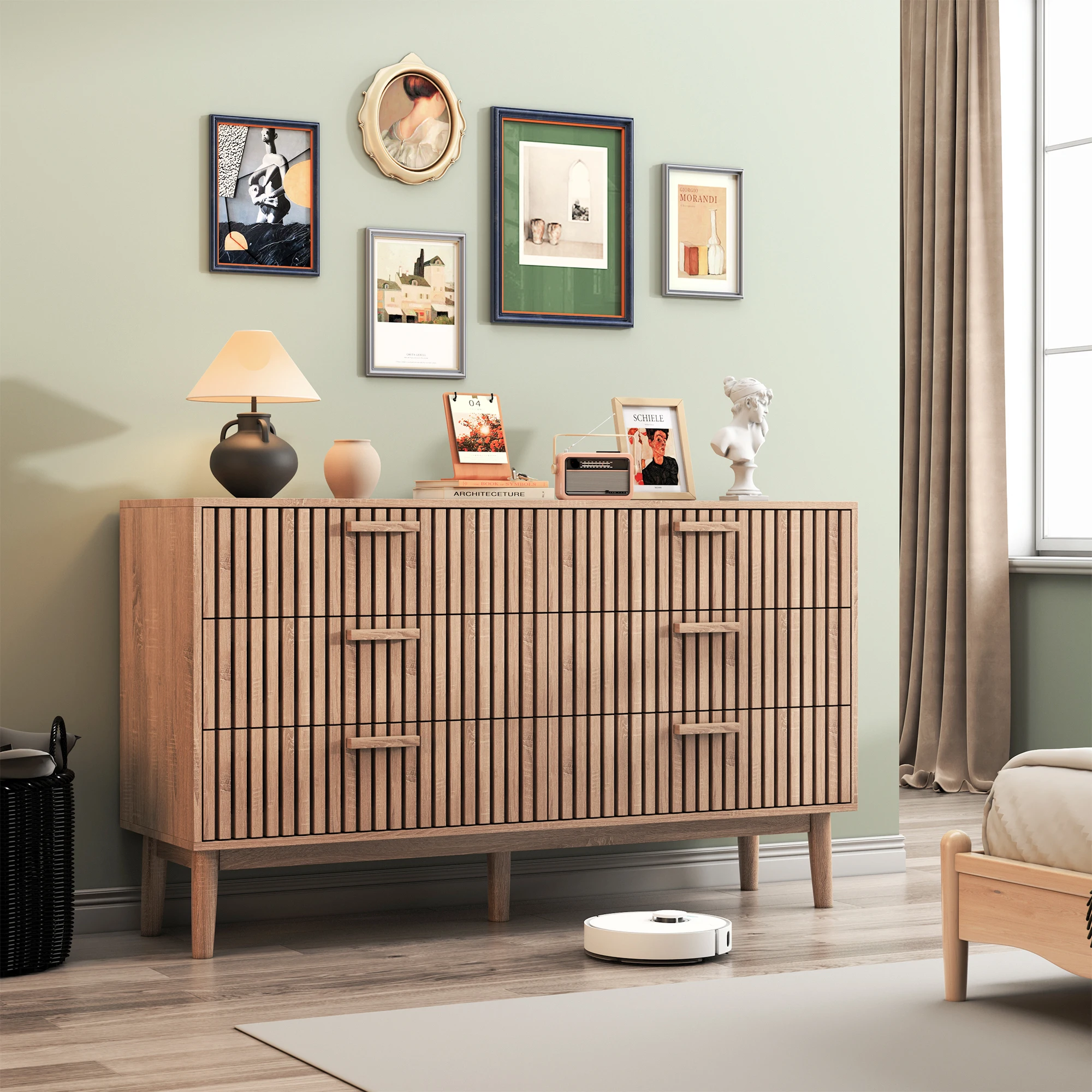 Rosahqnda Kommode, Schrank, Holzkommode mit 5 Schubladen, Aufbewahrungsschrank, Kleine Kommode für das Wohnzimmer – Detail 18