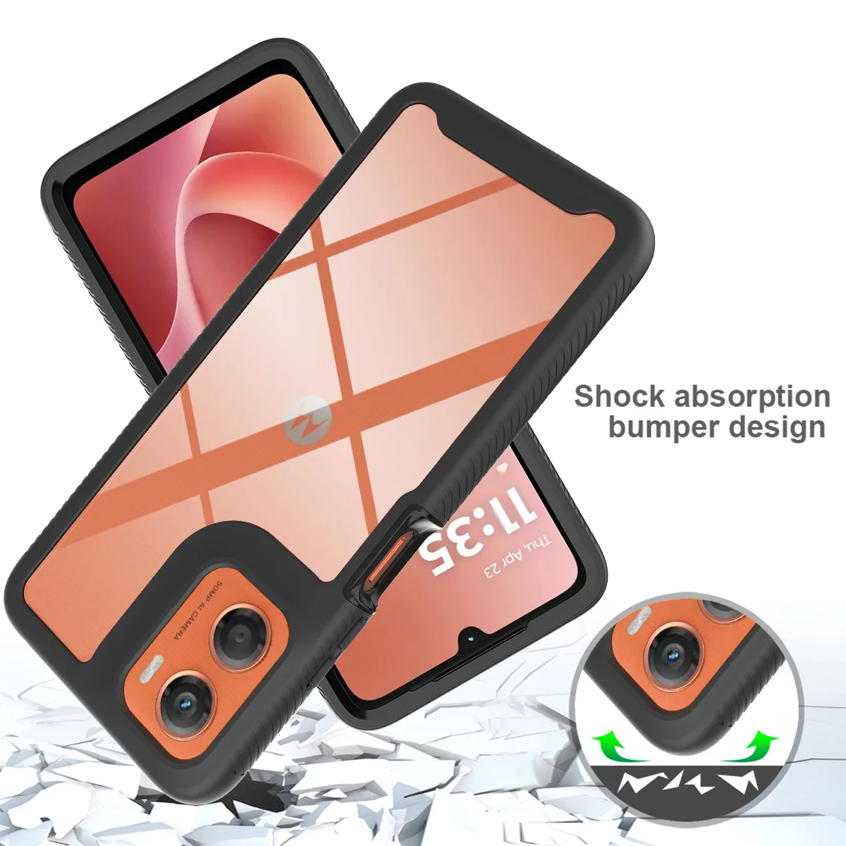 Hybrid Shockproof Armor Phone Case with Rugged Back Cover