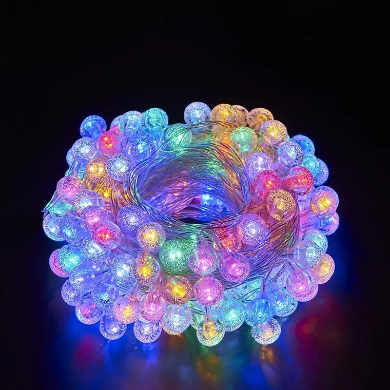 LED Bubble Ball String Lights Golden Glow Battery Operated Indoor Fairy Lights for Wedding Holidays New Year Decorations