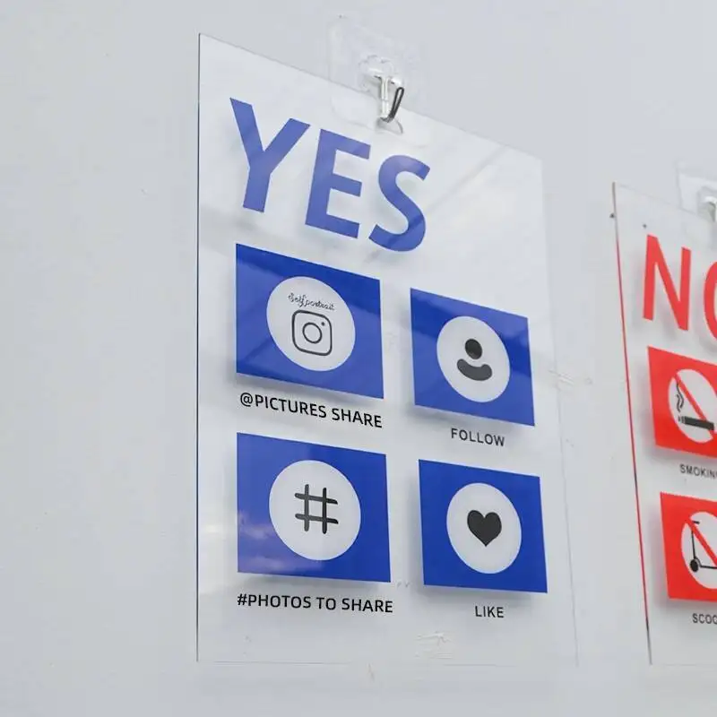 1개입 금연 표시판 - 공공장소, 상점 및 주택용 깨지지 않는 아크릴 간판