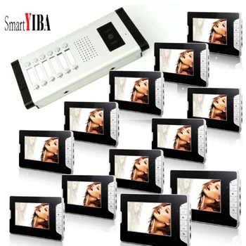 SmartYIBA 7" Intercom System For Multi Building 3-12 Units for Family Video Door Phone Villa Security Doorbell Kits 1