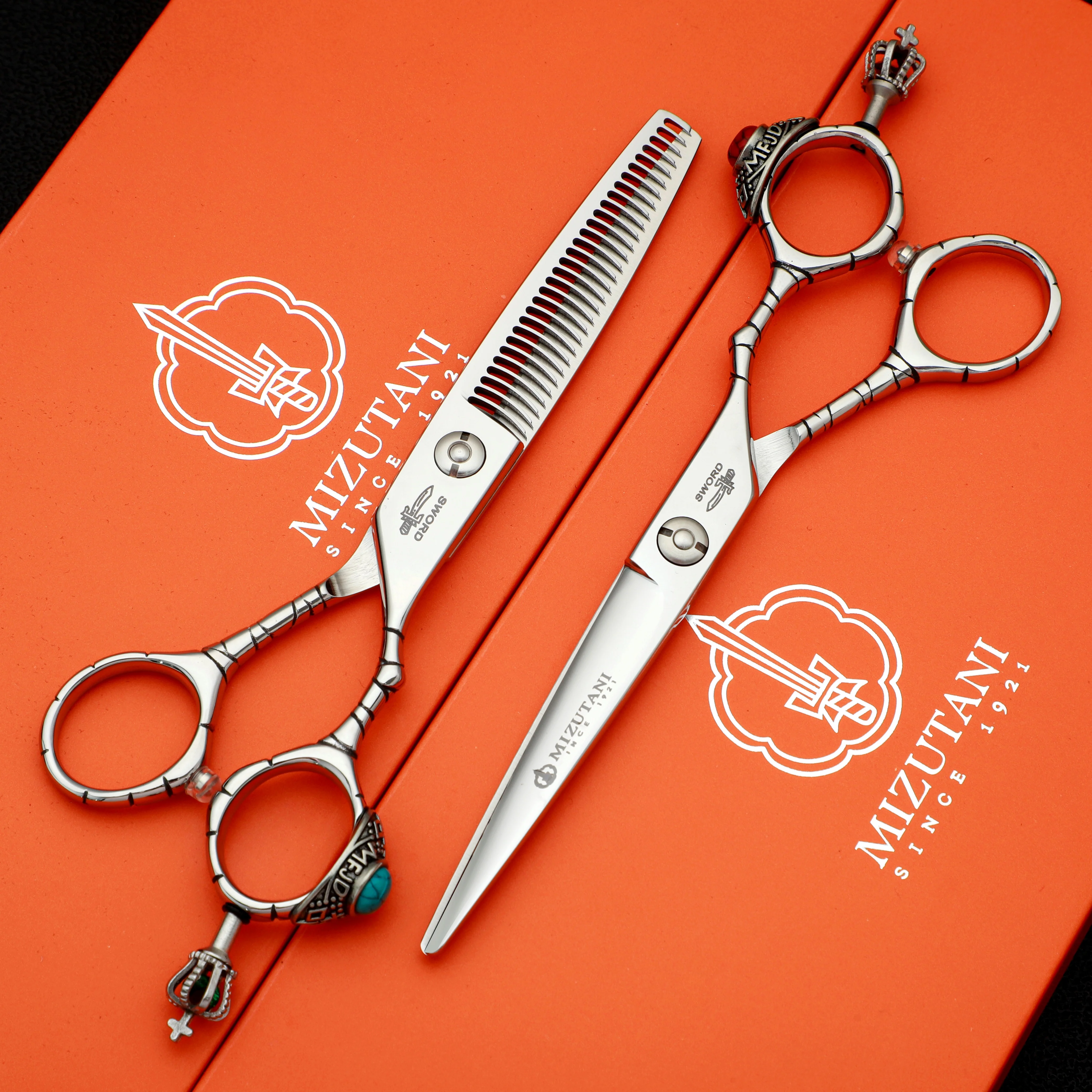 

New models gemstone MIZUTANI scissors 6.0-6.5 inch Hairdressing scissors VG10 material quality top grade scissors Set box