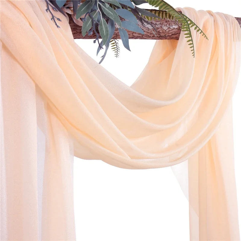 Tenda In Chiffon Terracotta Per Arco Nuziale - 1 Pannello 71x610 Cm - Tessuto Trasparente Per Decorazioni Matrimonio, Feste, Cerimonie E Sfondi