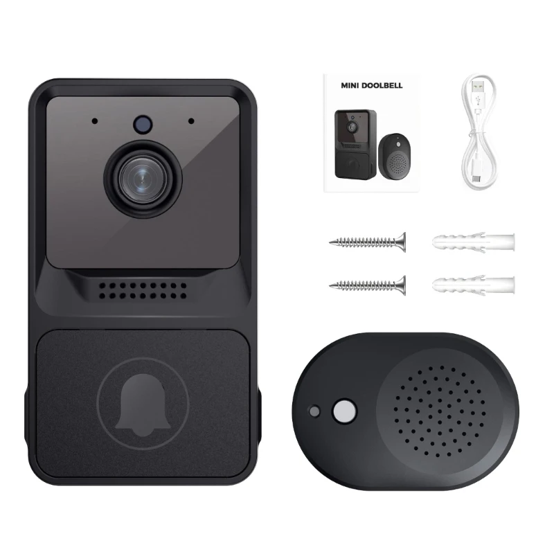 

Wireless Video Doorbell with Chimes 2-way Audios Doorbell PIR Motion Detection