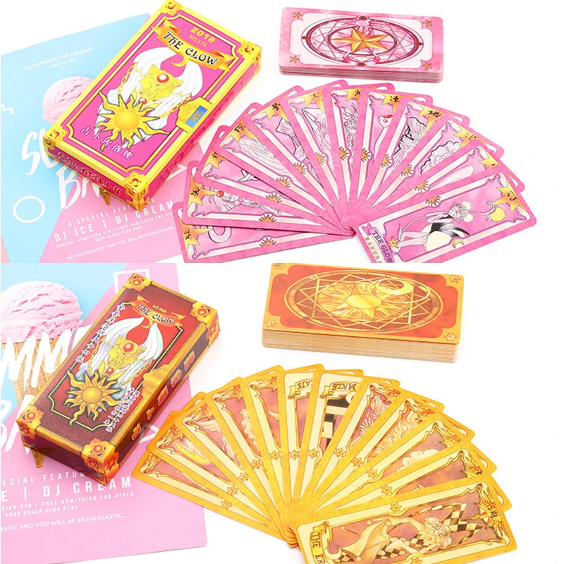 Anime Cosplay Props Anime Sakura Clow Card Cosplay KINOMOTO SAKURA Card Tarot 59Pcs