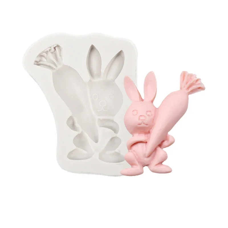 

3D Easter Cookie Mold Silicone Biscuit Cutter Cute Bunny Rabbit Egg Mould Easter Party Chocolate Fondant Cake Decorating Tools