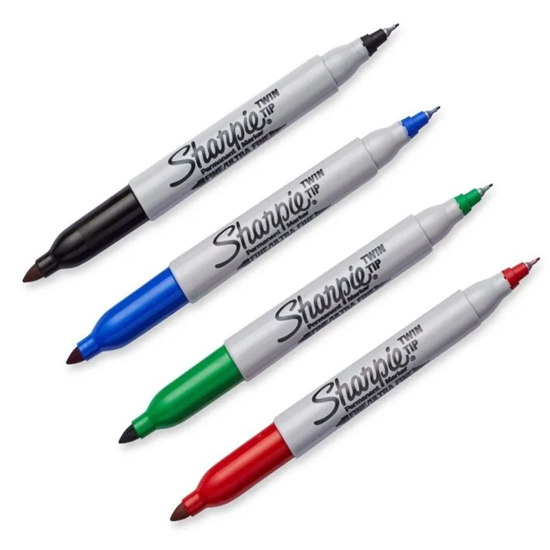 

Double-end Sharpie Marker Pen 1mm & 0.5mm 4 Colors Waterproof Permanent Art Dust-free Pen Creative Doodling Writing Stationery
